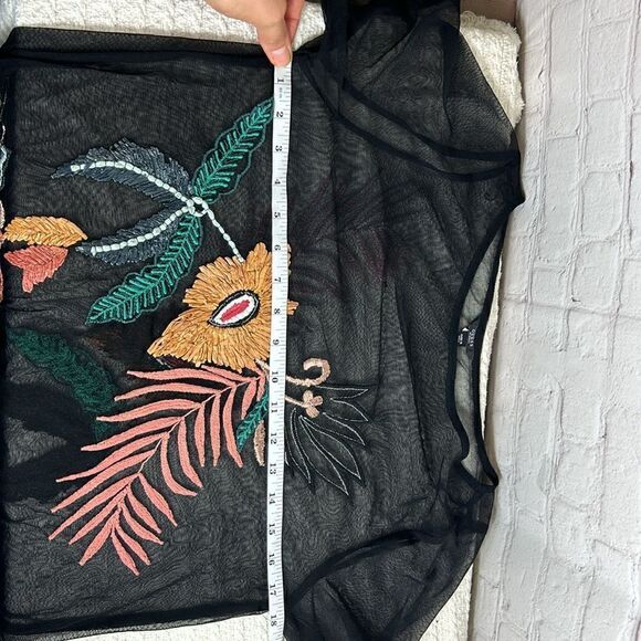 GUESS Floral Embroidered Jimena Tropic Mesh Dress - Picture 10 of 11